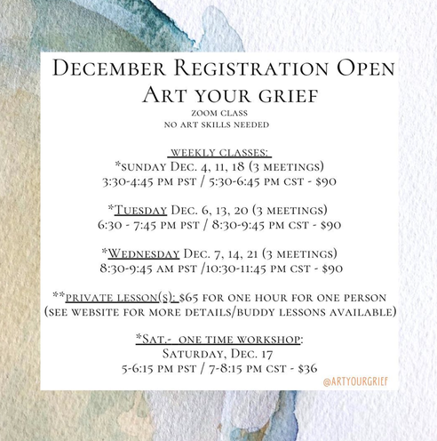 ​Art Your Grief Classes with Emily Dilbeck - December 2022