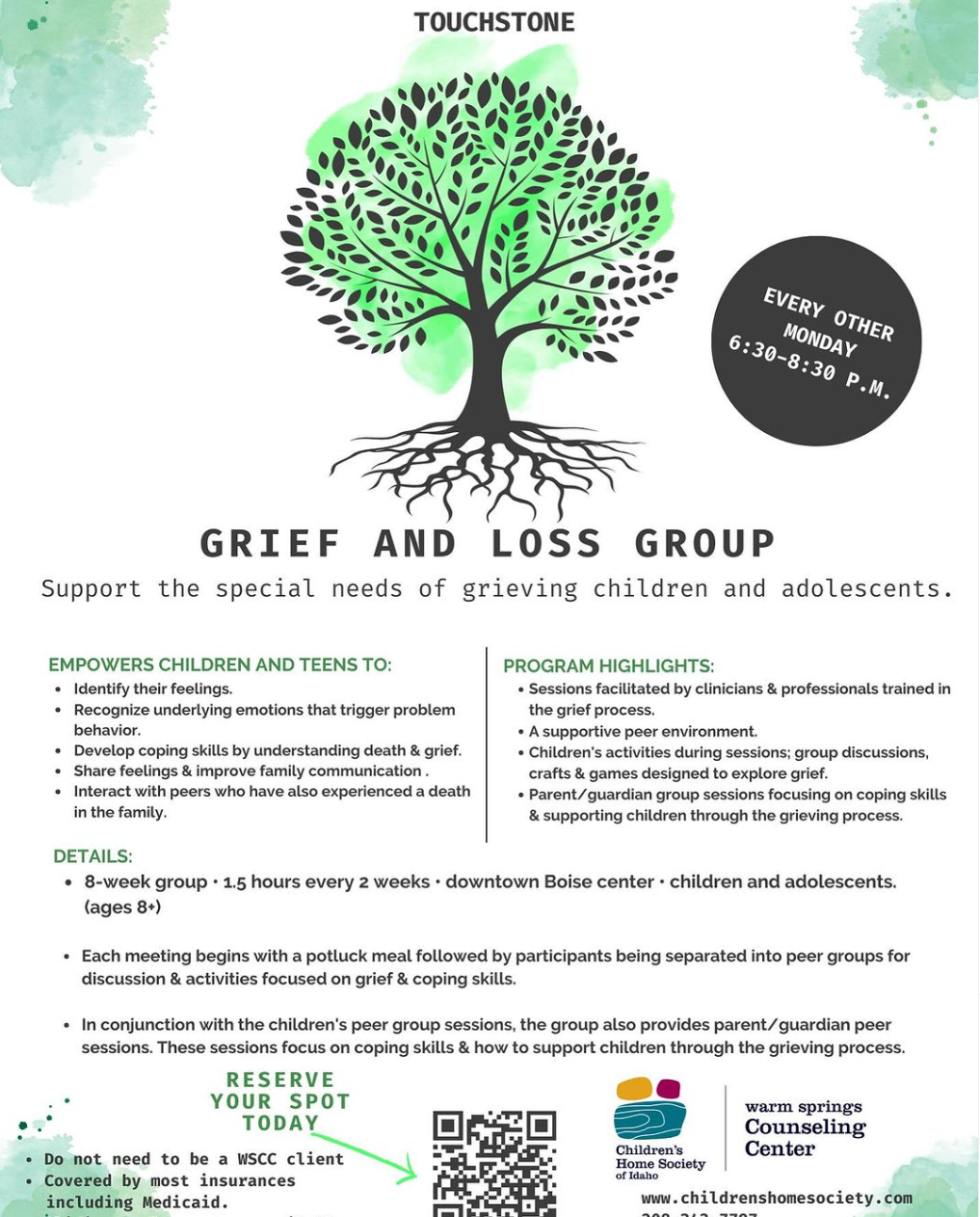 Touchstone a Free Program for Grieving Children & Adolescents
