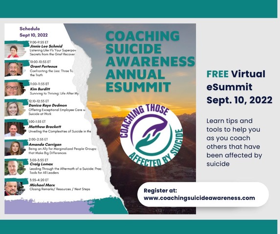 Coaching Suicide Awareness 2nd Annual FREE eSummit: Coaching Those Affected by SuicidePicture