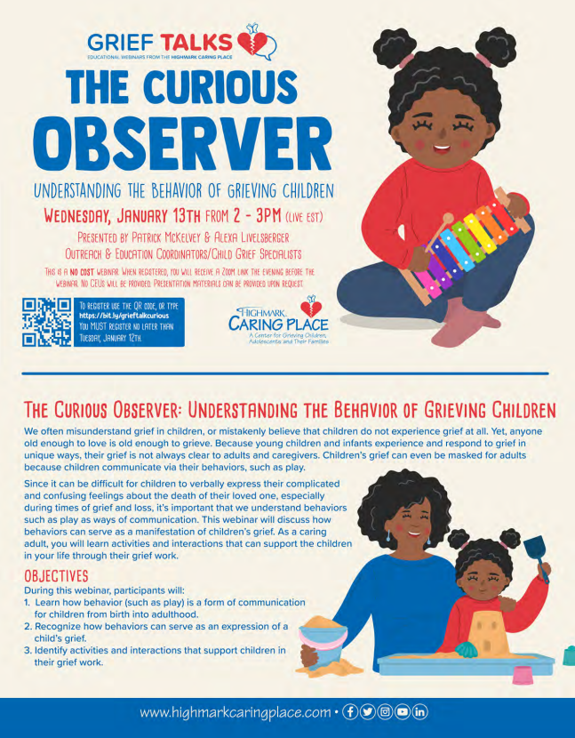 The Curious Observer: Understanding the Behavior of Grieving Children Webinar