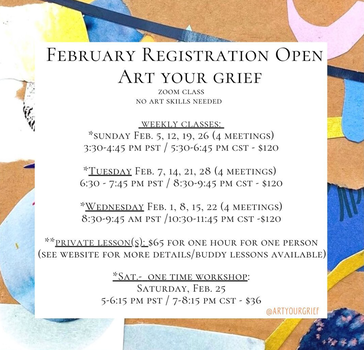 February 2023 Art Your Grief Classes with Emily Dilbeck