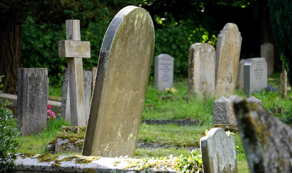 Stock Photo of old graves in cemetery