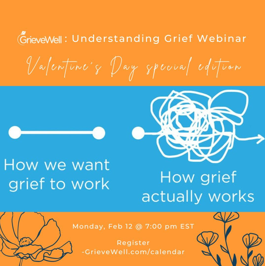GrieveWell's Understanding Grief Webinar Monday, February 12, 2024, at 7:00 PM EST